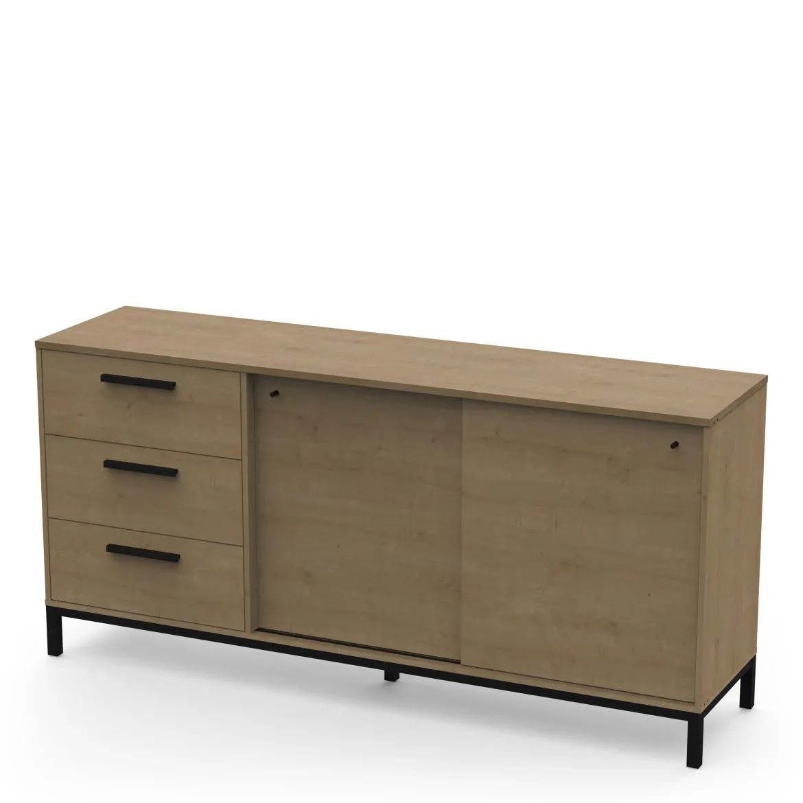 CRAFT ENFILADE 2 PORTES COULISSANTES 3 TIROIRS