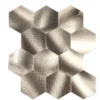CREDENCE ADHESIVE X4 PIECES 25X23.2CM MURAL HEXAGONE CUIVRE