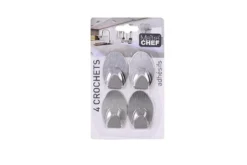 4 CROCHETS ADHESIFS INOX