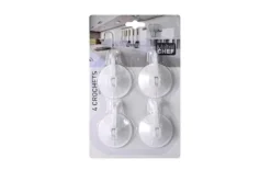 4 CROCHETS VENTOUSES BLANC