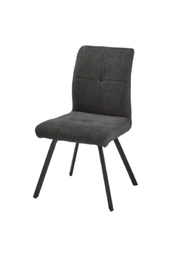 CYRIELLE CHAISE ANTHRACITE PIEDS METAL NOIR
