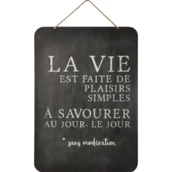 DECO METAL ARDOISE CORDE 44X61CM