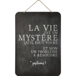 DECO METAL ARDOISE CORDE 44X61CM