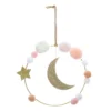 DECO MURALE LUNE ET POMPONS