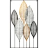 DECO MURALE METAL FEUILLES 37X65CM