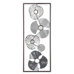 DECO MURALE METAL FLEUR ARGENT 25X61CM