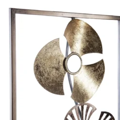 DECO MURALE METAL FLEUR OR 31X89CM