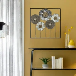 DECO MURALE METAL FLEUR 50X50CM