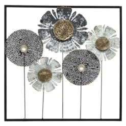 DECO MURALE METAL FLEUR 50X50CM
