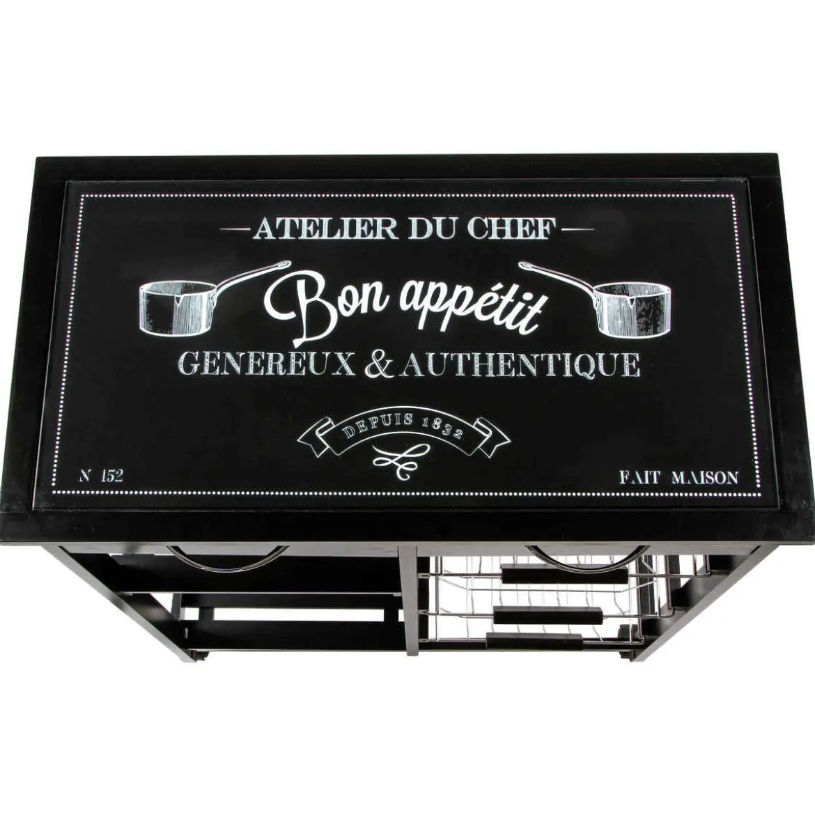 DESSERTE VERRE GUSTAF NOIR