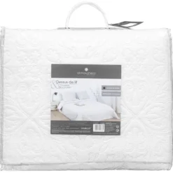 DESSUS DE LIT ARABESQUE AVEC 2 TAIES IVOIRE 240X260CM