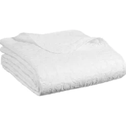 DESSUS DE LIT ARABESQUE AVEC 2 TAIES IVOIRE 240X260CM