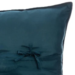 DESSUS DE LIT ET 2 TAIES DOLCE BLEU CANARD 260X240CM