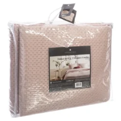 DESSUS DE LIT ET 2 TAIES DOLCE ROSE POUDRE 260X240CM
