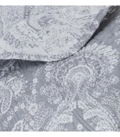 DESSUS DE LIT MARIE AVEC 2 TAIES GRIS CLAIR 240X260CM