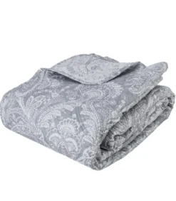 DESSUS DE LIT MARIE AVEC 2 TAIES GRIS CLAIR 240X260CM