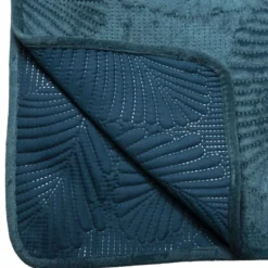DESSUS LIT VELOURS FEUILLE CANARD 240X260CM