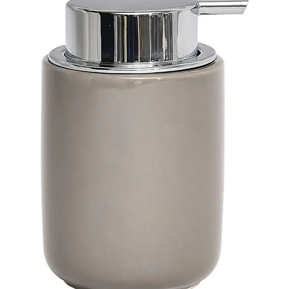 DISTRIBUTEUR A SAVON DOLOMITE ROND POMPE CHROME TAUPE