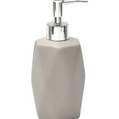 DISTRIBUTEUR A SAVON GRES FORME LOSANGE TAUPE