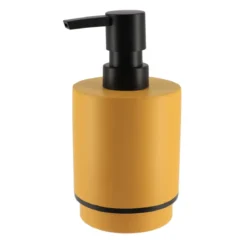 DISTRIBUTEUR SAVON POLYRESINE ROND 290ML OCRE NOIR