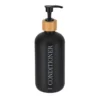 DISTRIBUTEUR APRES SHAMPOING VERRE BAMBOU 500ML NOIR MAT