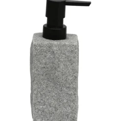 DISTRIBUTEUR A SAVON POLYRESINE CARRE EFFET PIERRE GRIS
