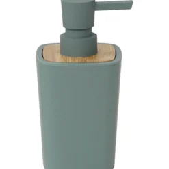 DISTRIBUTEUR A SAVON RUBBER ET ABS BAMBOU VERT SAUGE