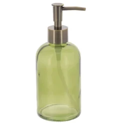 DISTRIBUTEUR A SAVON VERRE VERT OLIVE 410ML