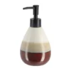 DISTRIBUTEUR GRES ROND TRICOLORE 395ML MARRON BEIGE
