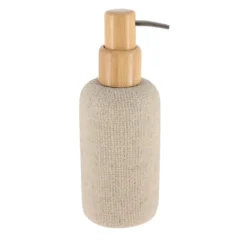 DISTRIBUTEUR ROND EFFET MAILLE ET POMPE BAMBOU 340ML NATUREL