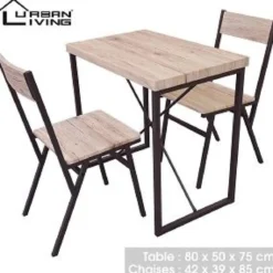 DOCK TABLE 80X50X75CM AVEC 2 CHAISES