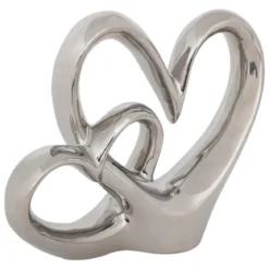 DOUBLE COEUR DECO SAFINA RESINE H.16.5CM