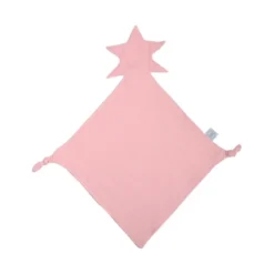 DOUDOU MOUCHOIR ETOILE GAZE DE COTON 30X46CM ROSE