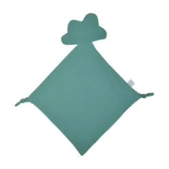 DOUDOU MOUCHOIR NUAGE GAZE DE COTON 30X46CM VERT FONCE