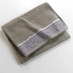 DRAP BAIN 90X150CM EPONGE UNIE JACQUARD ESTEBAN KAKI