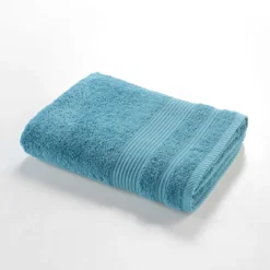 DRAP DE DOUCHE 70X130CM EPONGE UNIE TENDRESSE BLEU PAON