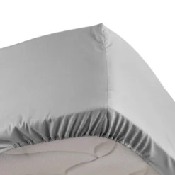 DRAP HOUSSE 2 P 140X190 CM PERCALE UNI GRIS