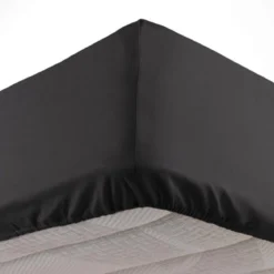 DRAP HOUSSE 2 PERSONNES 160X200CM LINA CHARBON