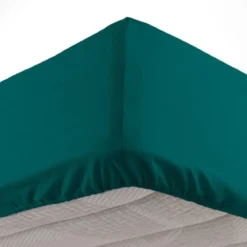 DRAP HOUSSE 2 PERSONNES 180X200CM UNI LINA PETROLE