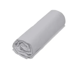DRAP HOUSSE COTON BIO 140X200CM GRIS PERLE