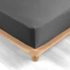 DRAP HOUSSE E 90X190CM PERCALE 78 FILS PERCALINE ACIER