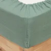 DRAP HOUSSE GAZE DE COTON CELADON 160X200CM
