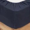 DRAP HOUSSE GAZE DE COTON BLEU 160X200CM