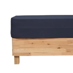 DRAP HOUSSE GAZE DE COTON BLEU 160X200CM