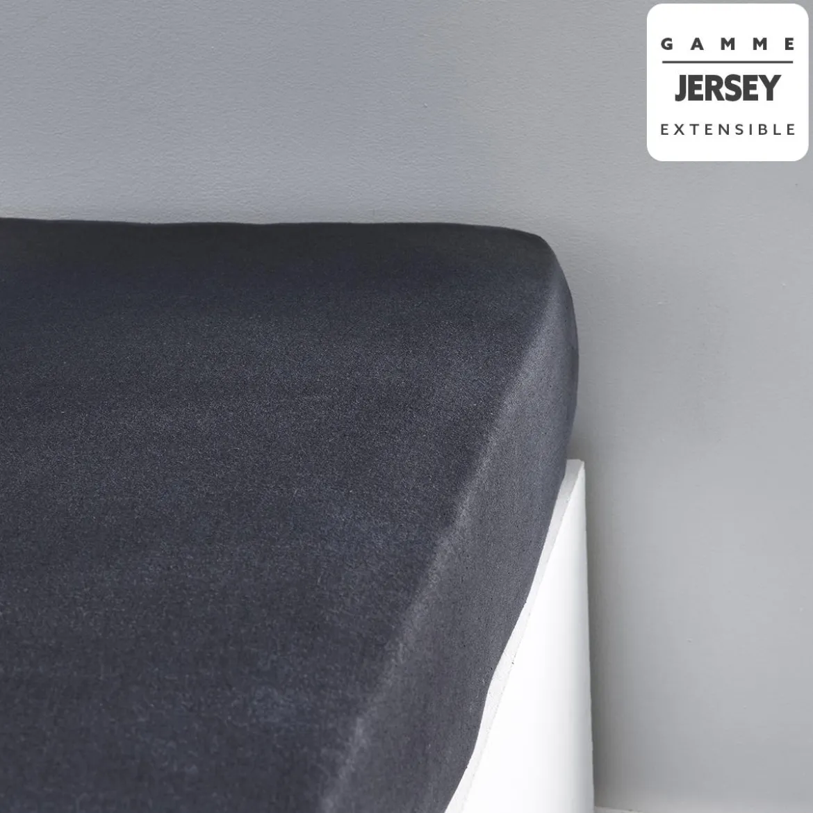 DRAP HOUSSE JERSEY 160X200CM FUSAIN