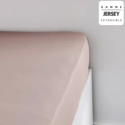 DRAP HOUSSE JERSEY 140X200CM ROSE