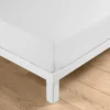 DRAP HOUSSE 160X200CM COTON POLYESTER LAVE LINELLA BLANC