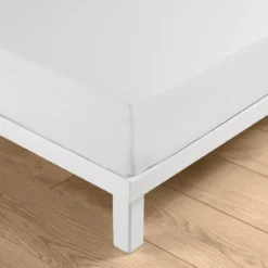 DRAP HOUSSE 140X190CM COTON POLY LINELLA BLANC