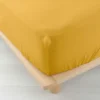 DRAP HOUSSE 160X200CM GAZE COTON 57 FILS ANGELIA JAUNE