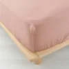 DRAP HOUSSE 140X190CM GAZE COTON 57 FILS ANGELIA ROSE